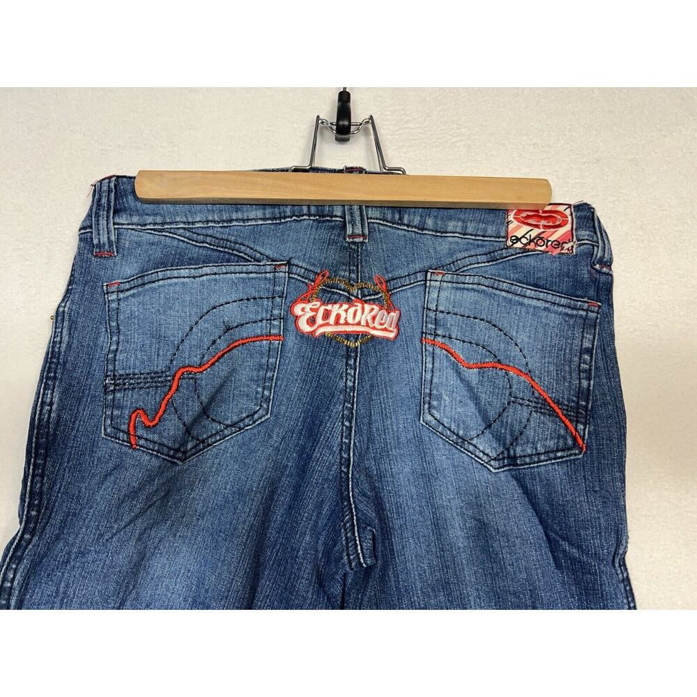Women’s Ecko Red Denim jeans size 5 Y2K‎ Vintage Logo Patch Straight Leg Jeans - Picture 4 of 6